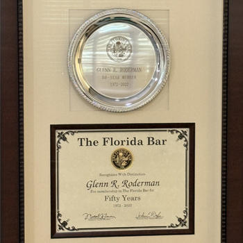 Glenn Roderman is inducted into the Florida Bar.